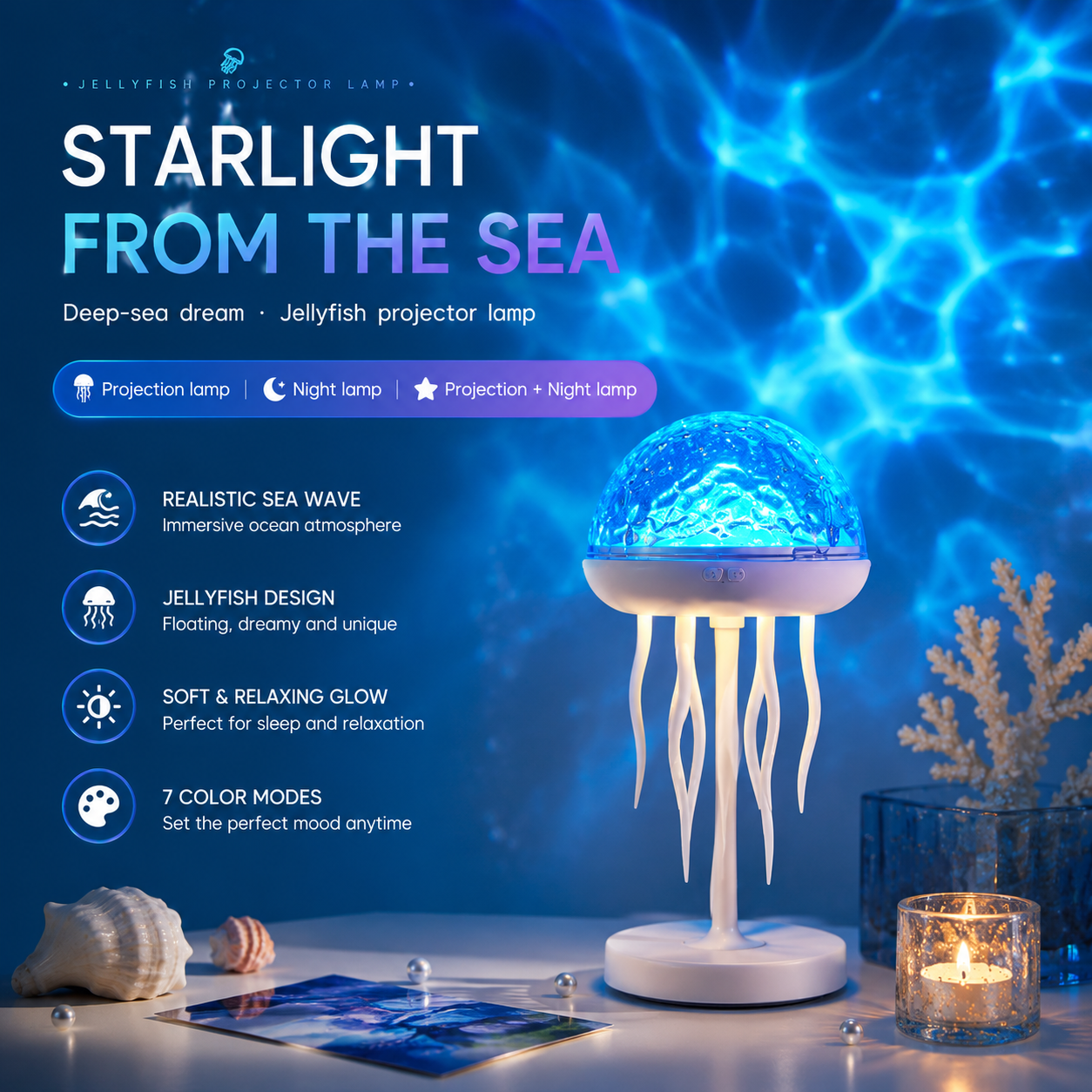 Jellyfish Ocean Wave Projector Lamp