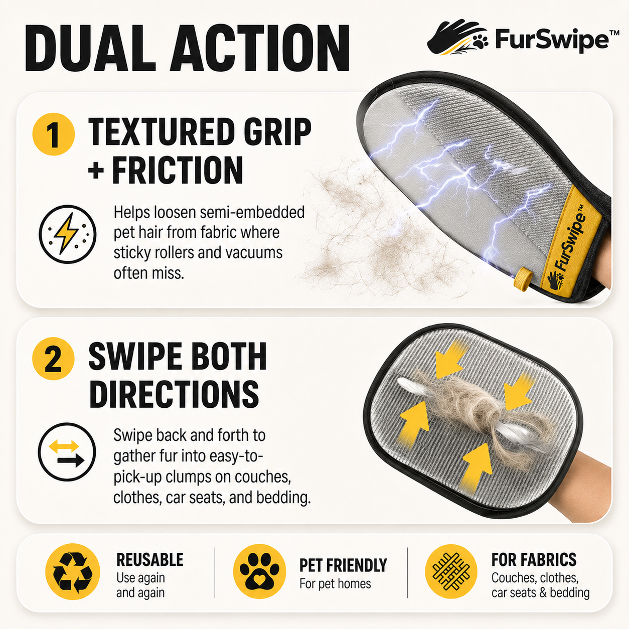 FurSwipe Pet Hair Removal Glove